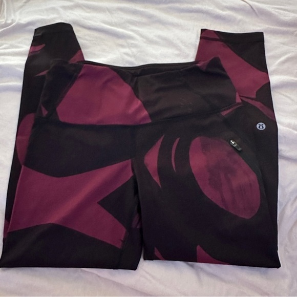 Lululemon All Sport Crop Leggings Back Spin Stroke Purple size 4 - Picture 6 of 9
